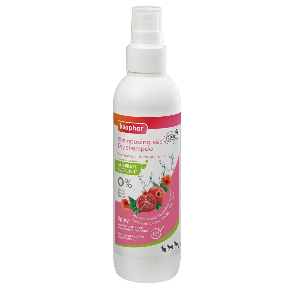 Spray shampoing sec labellisé ECOCERT pour chien, chat et petits animaux